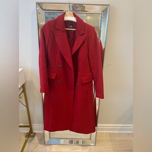 GAP Wool Red Double-Breasted Coat XS